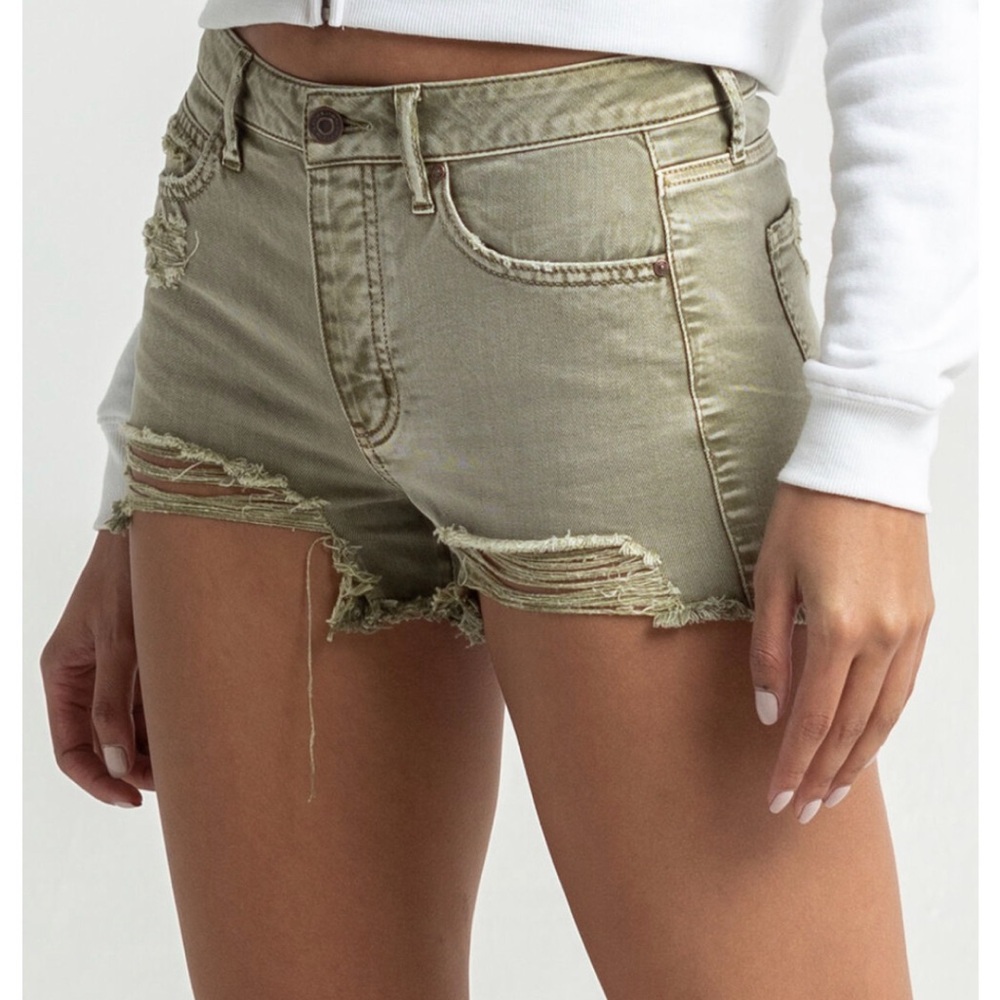 RSQ women’s Vintage High Rise Shorts Olive Green Size 26